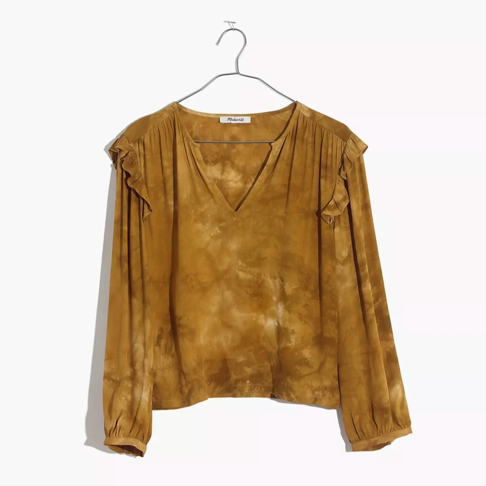 Madewell Tie-Dye Ruffle-Shoulder Top - Picture 2 of 7